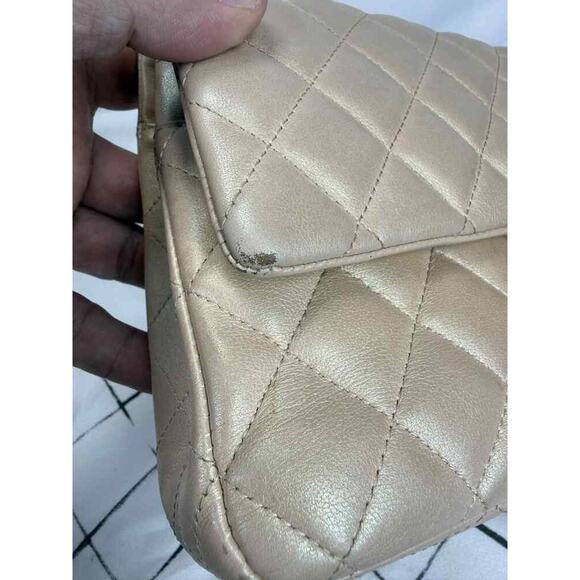 Chanel Classic Double Flap Bag Quilted Lambskin Medium Beige SPB-TS 357304 - Picture 11 of 16